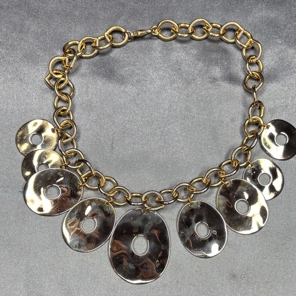 Gold and Silver Statement Necklace - Picture 1 of 2
